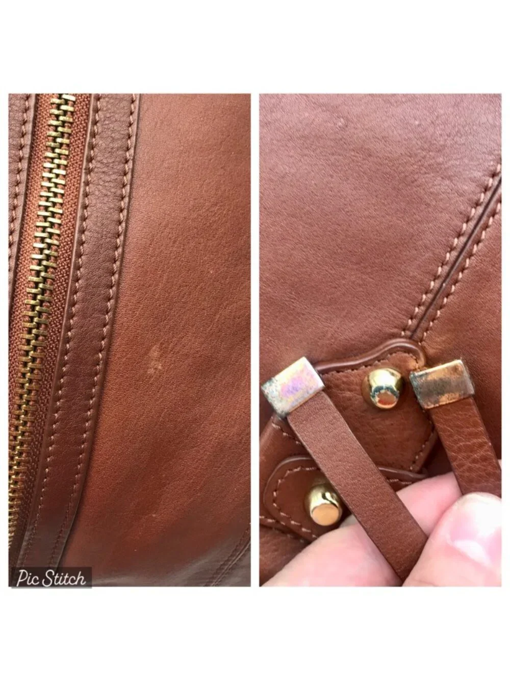 Via Spiga Genuine Brown Leather Tote Bag